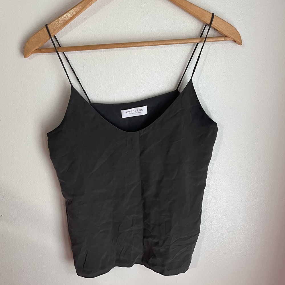 Everlane Women’s Gray Silk Spaghetti Strap Flowy Tank Size 2